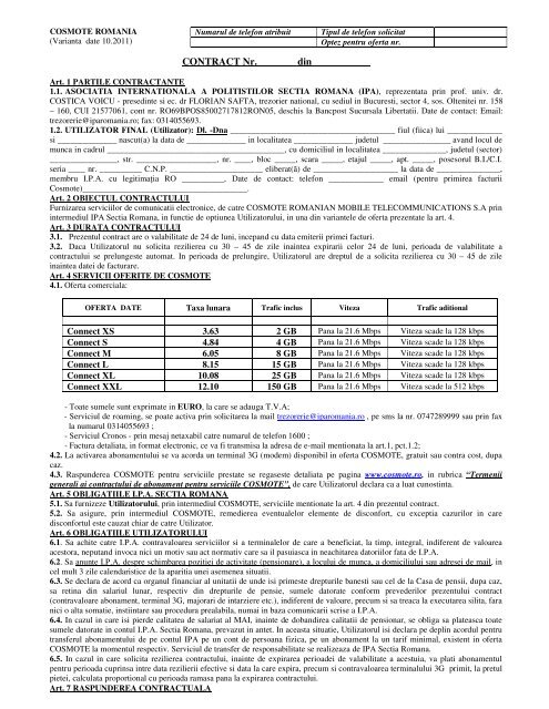 CONTRACT Nr. - IPA Romania