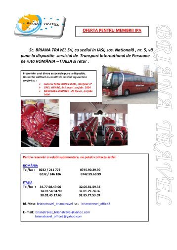 Sc. BRIANA TRAVEL Srl, cu sediul in IASI, sos ... - IPA Romania