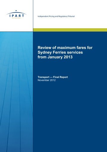 Review of maximum fares for Sydney Ferries services from January ...