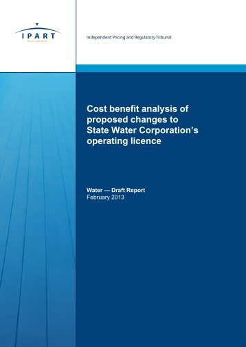 Cost benefit analysis of proposed changes to State Water's ... - IPART