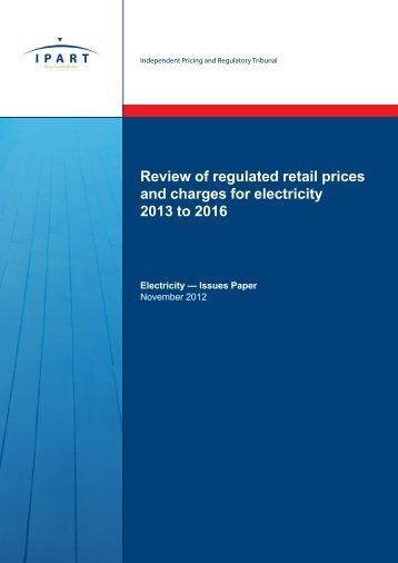 Review of regulated retail prices and charges for electricity 2013-2016