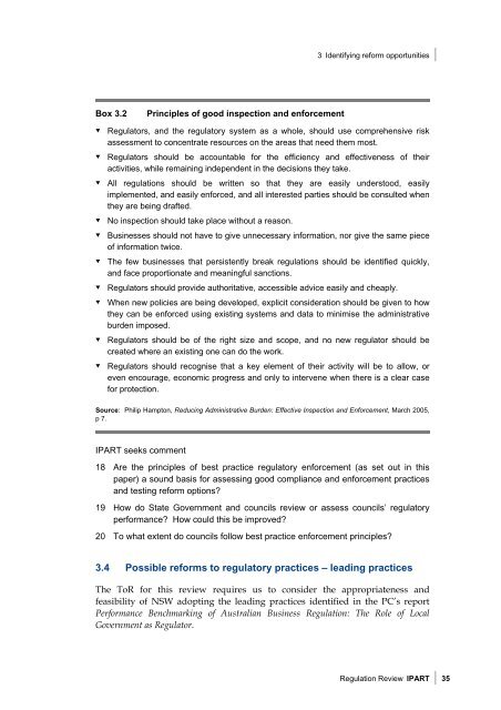 Regulation Review - IPART - NSW Government