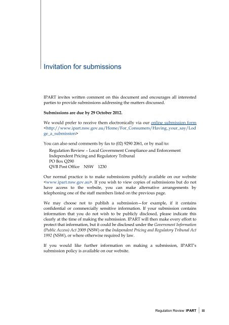 Regulation Review - IPART - NSW Government