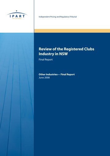 Review of the Registered Clubs Industry in NSW - Clubs NSW