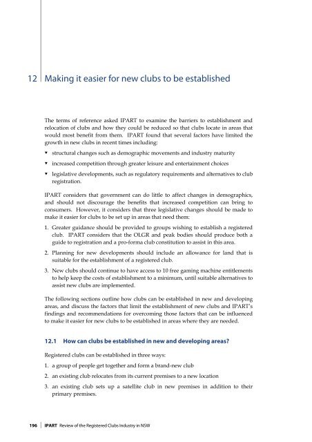 Review of the Registered Clubs Industry in NSW - Clubs NSW