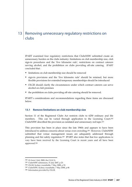 Review of the Registered Clubs Industry in NSW - Clubs NSW