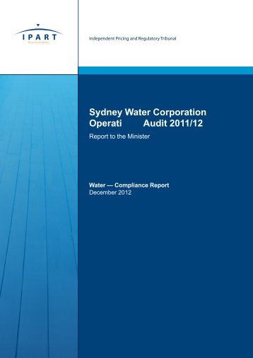 Sydney Water Operational Audit 2011/2 - IPART - NSW Government