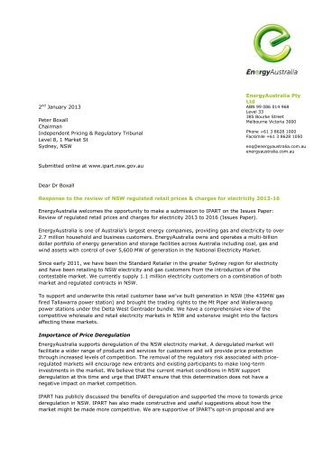 Energy Australia - M. Green - IPART - NSW Government