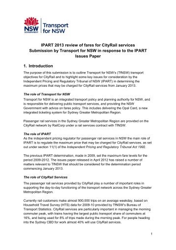 Transport for NSW - A. Murray - IPART - NSW Government