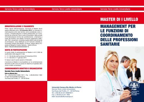 master di i livello management per le funzioni di coordinamento ...