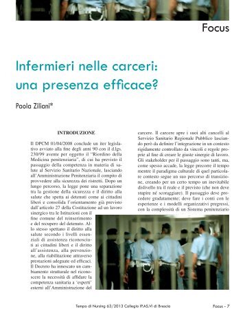 Infermieri nelle carceri - Collegio IP.AS.VI. di Brescia