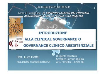 Dott. Maffei Luca Introduzione alla clinical governance