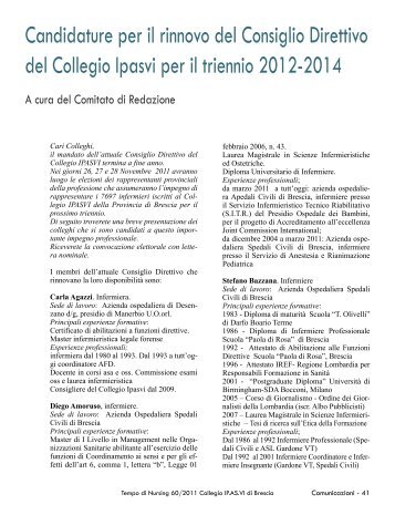 Candidature elezioni 2012-2014 a cura del Consiglio Direttivo