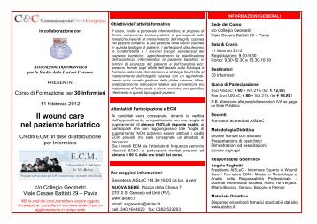 Il wound care nel paziente bariatrico - Collegio IP.AS.VI. di Brescia