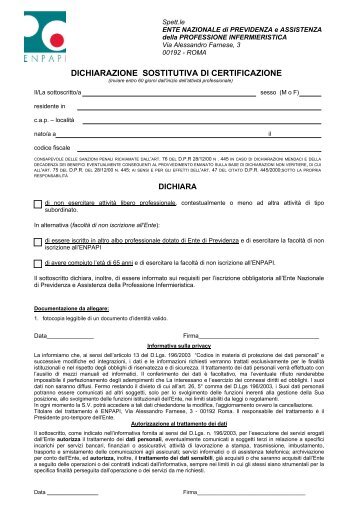 3 Autocertificazione non esercizio Enpapi (modulo) - Collegio IP.AS ...