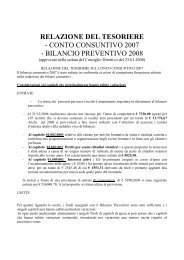 Relazione Tesoriere - Collegio IP.AS.VI. di Brescia