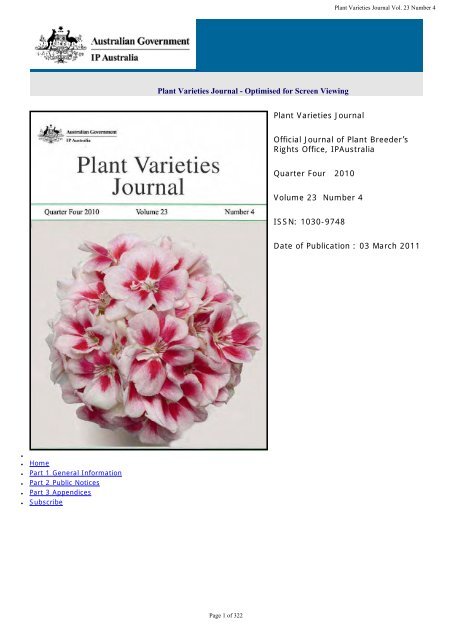 Plant Variety Journal - IP Australia