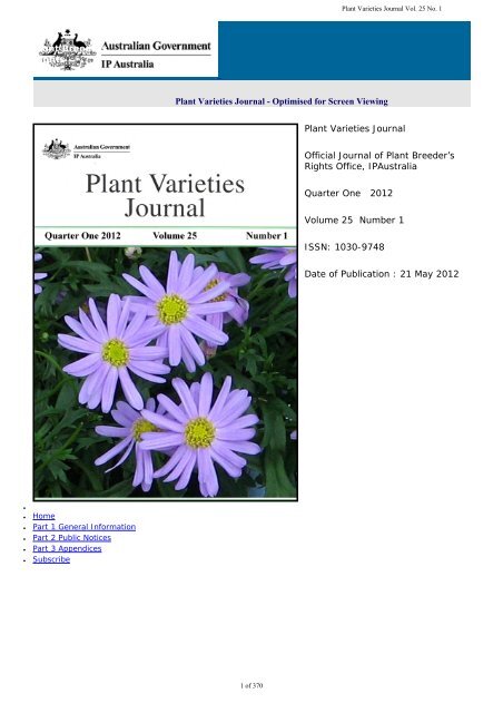 Plant Varieties Journal - IP Australia