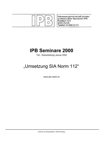 IPB Seminare 2000 - IPB Interessengemeinschaft privater ...