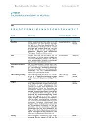 Glossar Bauwerkdokumentation im Hochbau