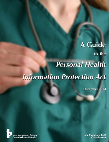 A Guide to the Personal Health Information Protection Act
