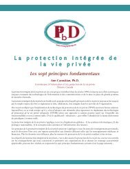 La protection intégrée de la vie privée - Privacy By Design