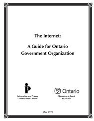 The Internet: A Guide for Ontario Government Organization