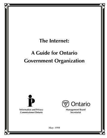 The Internet: A Guide for Ontario Government Organization