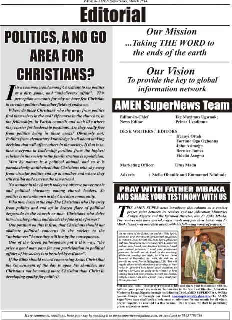 AMEN Super Newspaper Online