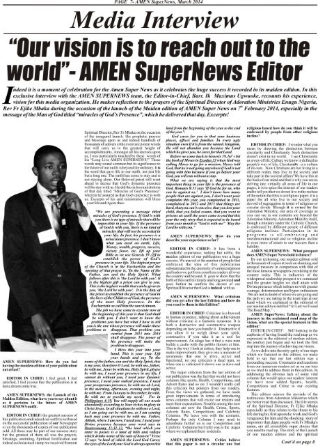 AMEN Super Newspaper Online