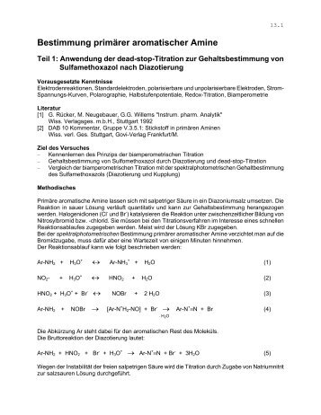 Bestimmung primärer aromatischer Amine