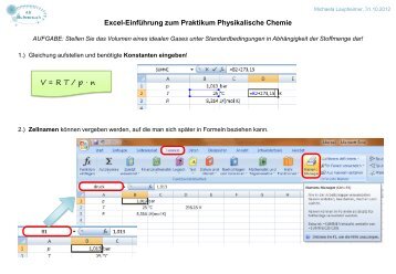 Handout zur Excel-EinfÃ¼hrung - Institut fÃ¼r Physikalische Chemie