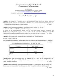 Ãbungsblatt 7 - Institut fÃ¼r Physikalische Chemie - UniversitÃ¤t Stuttgart