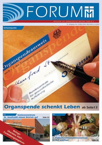 Organspende schenkt Leben ab Seite13 - Barmherzige Brüder Trier e. V.