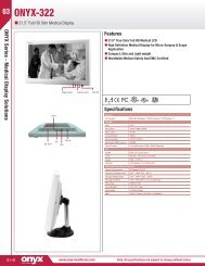 Datasheet: ONYX-322 - High Brightness Slim Medical Display - ipcas