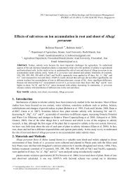 Effects of salt stress on ion accumulation in root and shoot ... - ipcbee