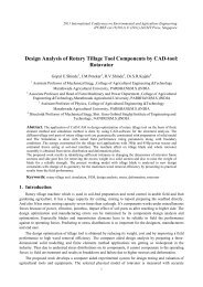 Design Analysis of Rotary Tillage Tool Components by ... - ipcbee