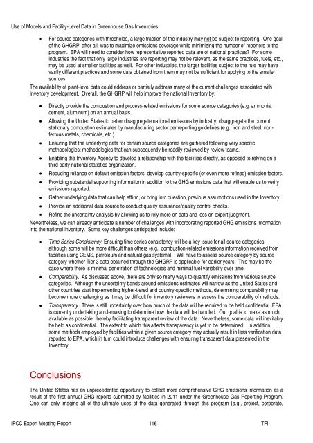 Use of Models and Facility-Level Data in Greenhouse Gas Inventories