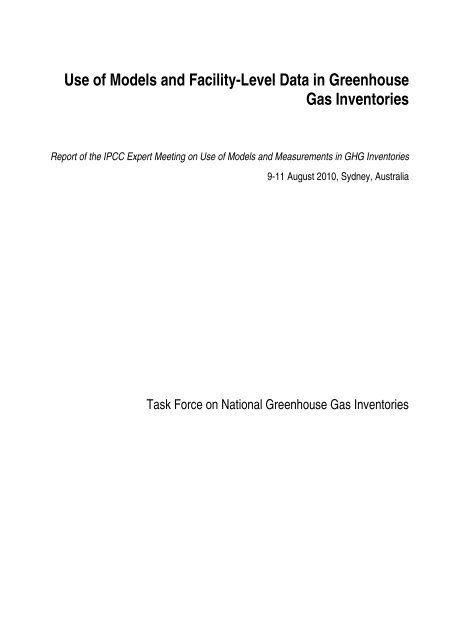 Use of Models and Facility-Level Data in Greenhouse Gas Inventories