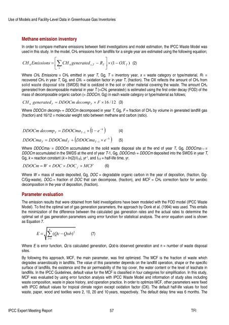 Use of Models and Facility-Level Data in Greenhouse Gas Inventories