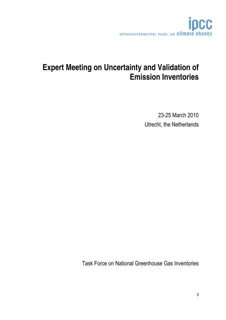 Expert Meeting on Uncertainty and Validation of Emission Inventories