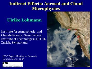 Indirect Effects: Aerosol and Cloud Microphysics Ulrike Lohmann