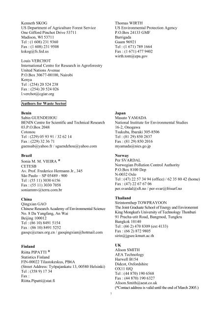 List of Participants - IPCC - Task Force on National Greenhouse Gas ...