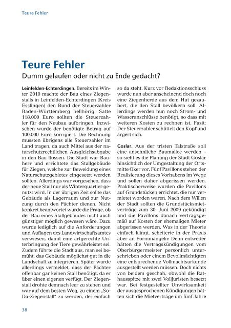 Die öffentliche Verschwendung 2010