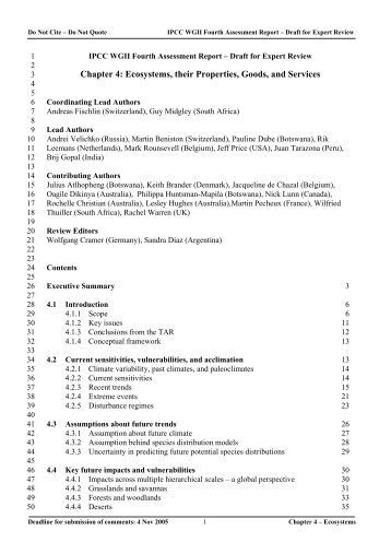 Chapter 4: Ecosystems, their Properties, Goods, and Services - IPCC