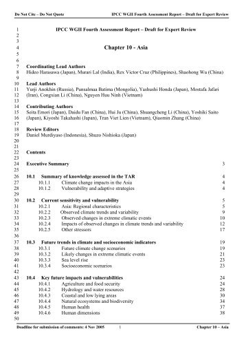 Chapter 10 - Asia - IPCC