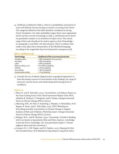 Climate change assessments Review of the processes and ...