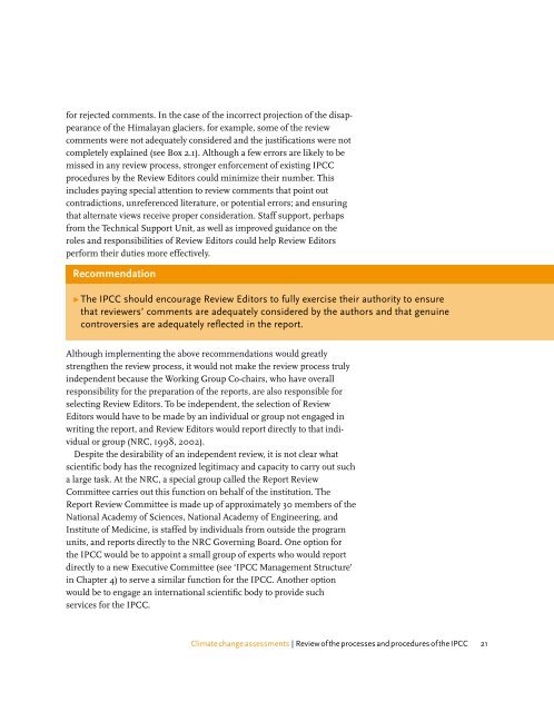 Climate change assessments Review of the processes and ...