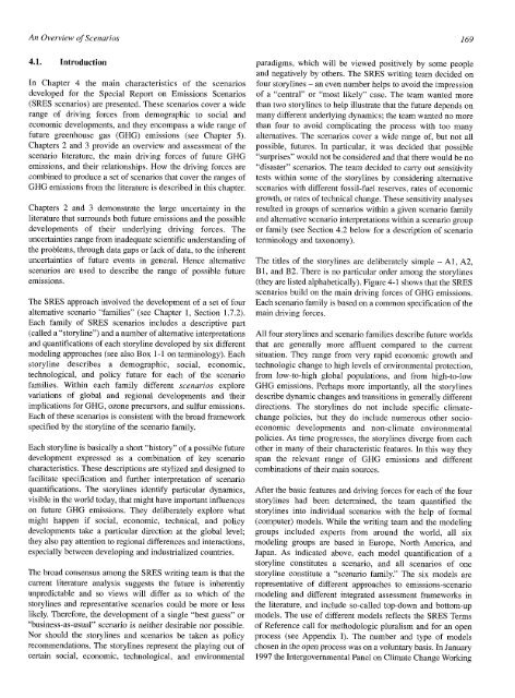 Emissions Scenarios - IPCC