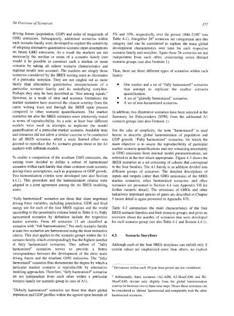 Emissions Scenarios - IPCC